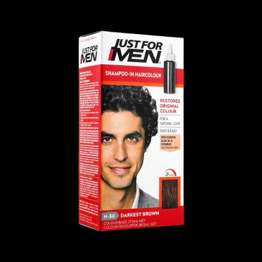 Picture of Just For Men Shampoo Hair Colour Darkest Brown H-50