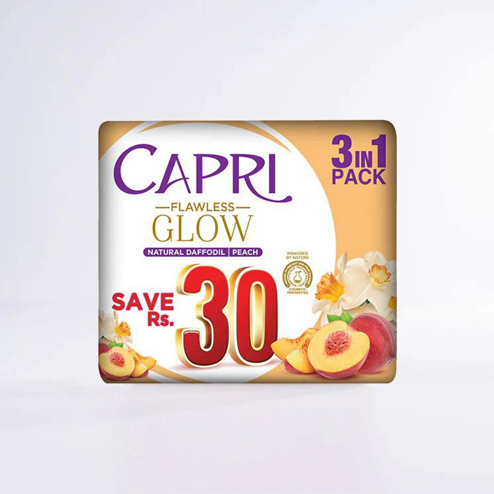 Picture of Capri Flawless Glow Natural Peach Soap 3pcs 120gm