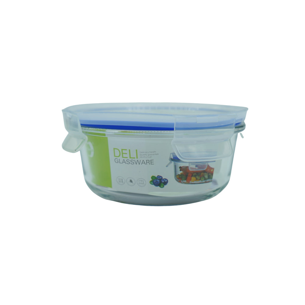 Picture of Green Apple Round Glass Box #EK3063 PK
