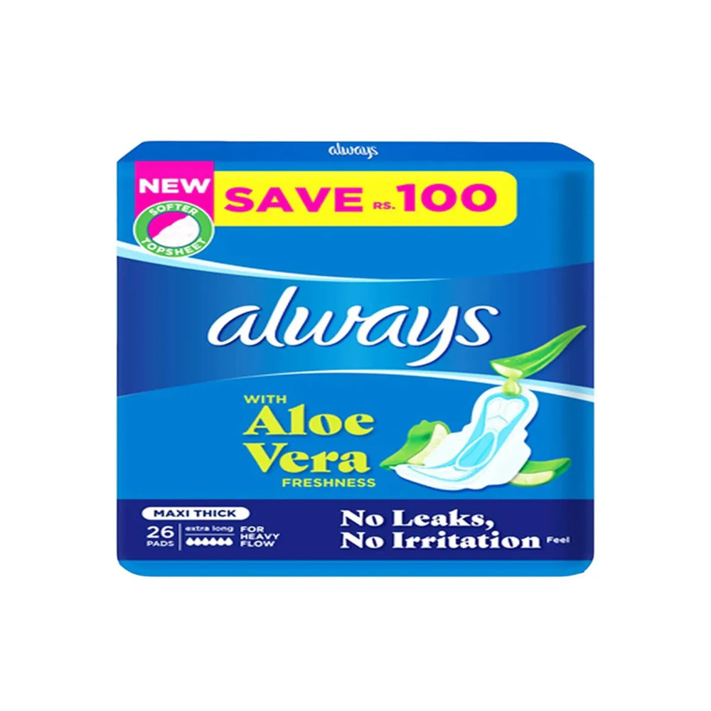 Picture of Always With Aloe Vera Maxi Thick Long 26Pads
