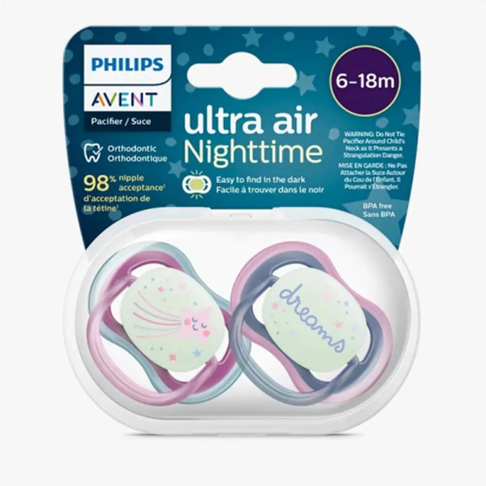 Picture of Philips Avent Ultra Air Nighttime Nipple 6-18m 2Pcs