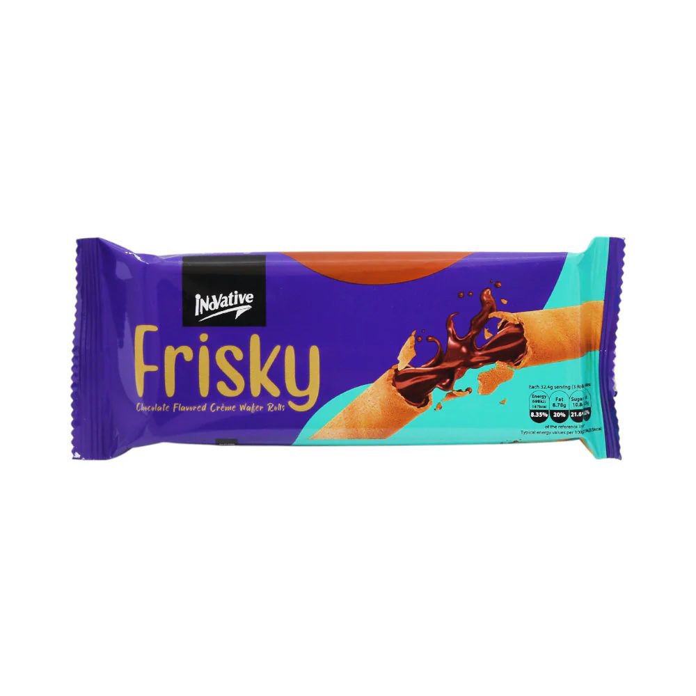 Picture of Inovative Frisky Chocolate Creme Wafers Rolls 32.4gm