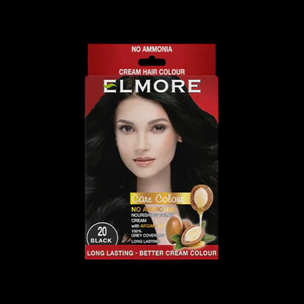 Picture of Elmore Permanent Cream Hair Colour Black 20