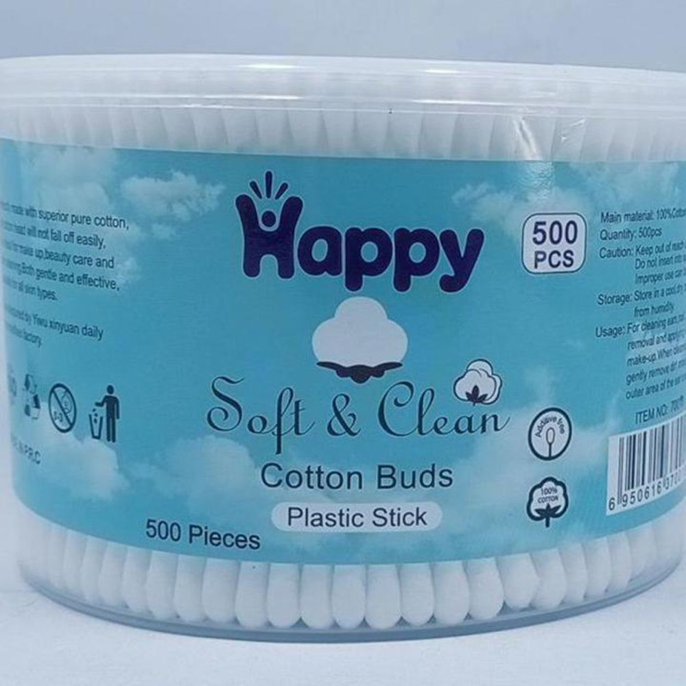 Picture of Happy Soft And Clean Wooden Cotton Buds 500pcs