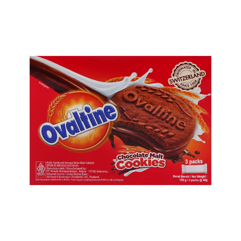 Picture of Ovaltine Chocolate Malt Cookies 3 Packs 120gm