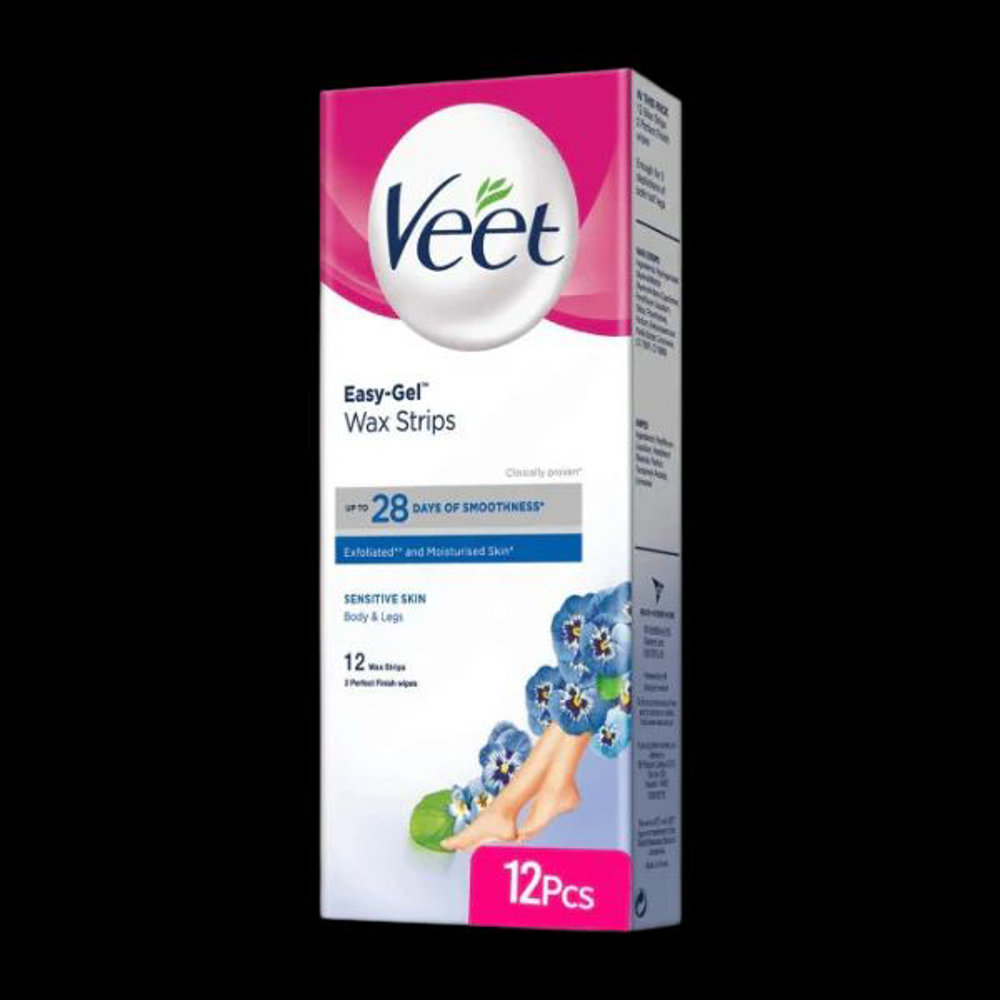 Picture of Veet Easy Gel Wax Strips Sensitive Skin Body & Legs 12 Strips