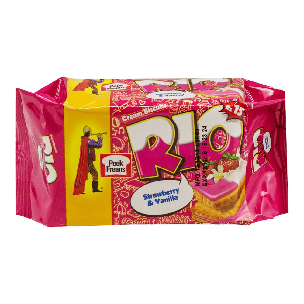 Picture of Peek Freans Rio Strawberry Vanilla Biscuit 28gm