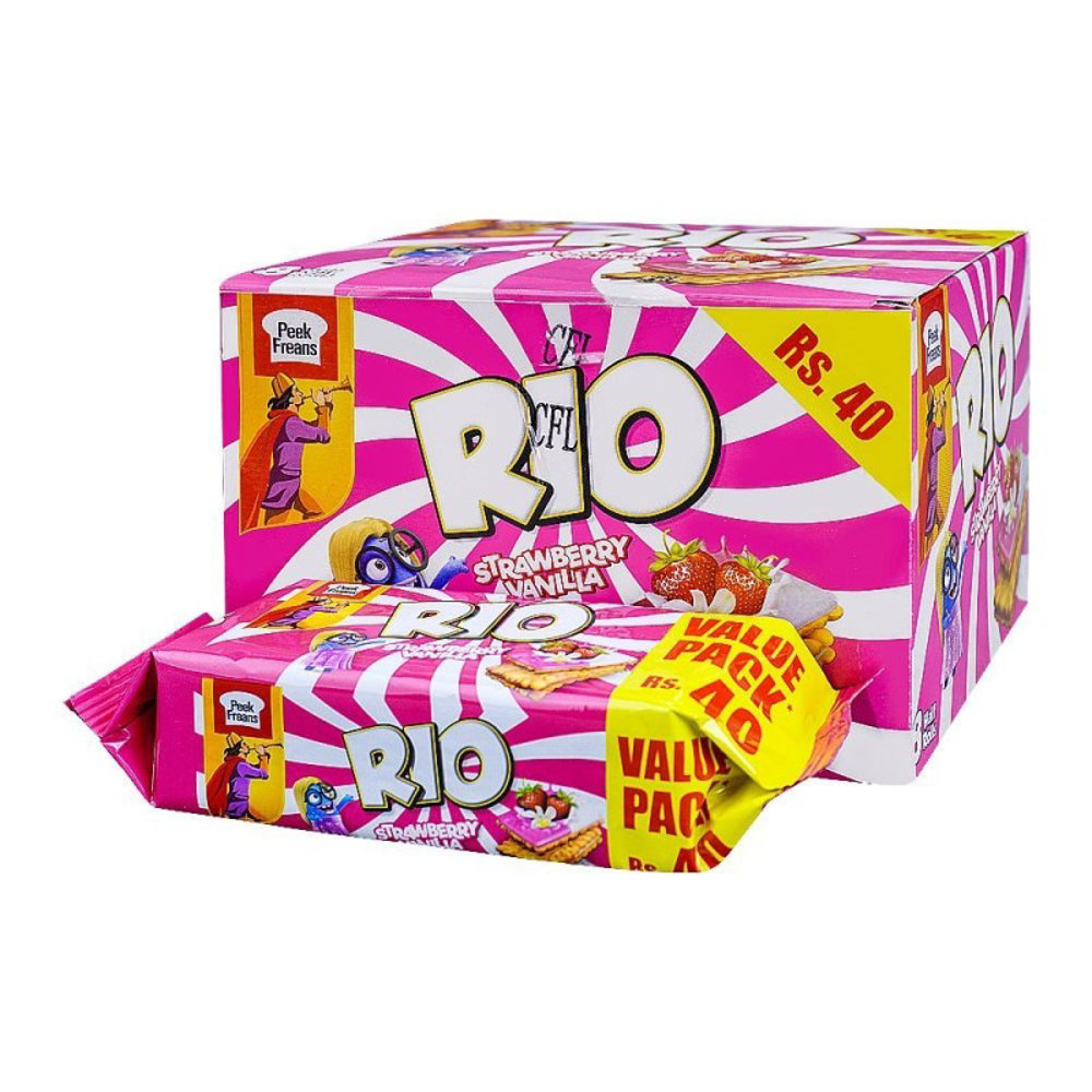 Picture of Peek Freans Rio Strawberry Vanilla Sandwich Biscuits 57.5gm