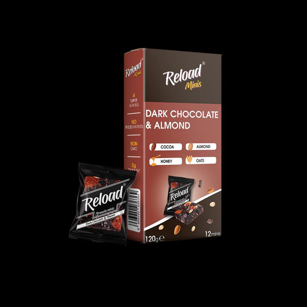 Picture of Reload Minis Dark Chocolate & Almond 120gm