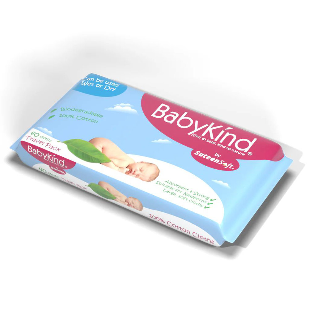Picture of Sateen Soft Baby Kind Travel Pack Wipes 40pcs