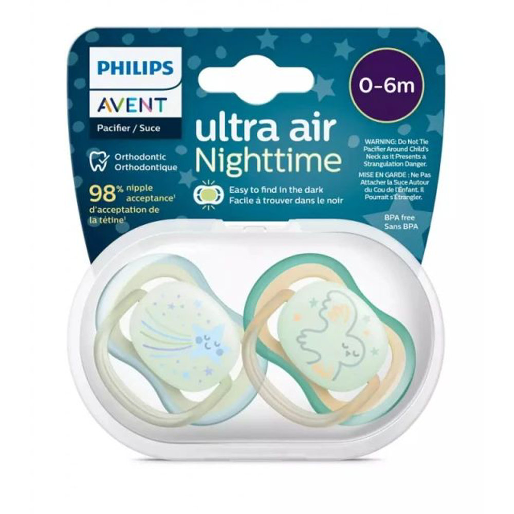 Picture of Philips Avent Ultra Air Nighttime Nipple 0-6m 2Pcs