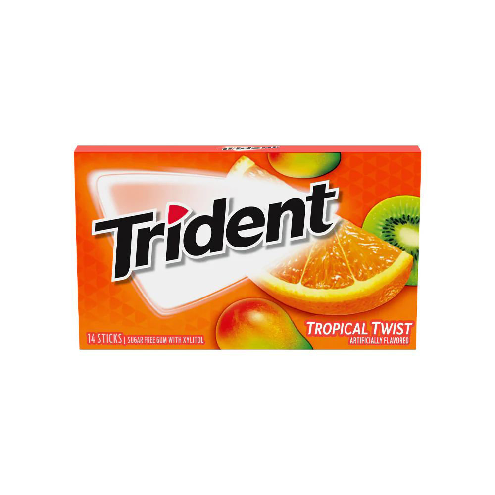 Picture of Trident Tropical Twist Sugar Free Gum 14 Sticks