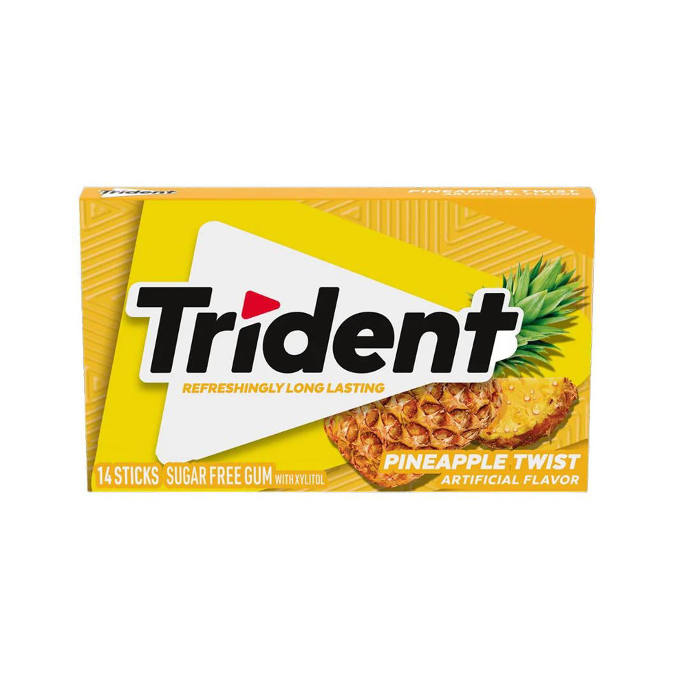 Picture of Trident Pineapple Twist Sugar Free Gum 14 Sticks