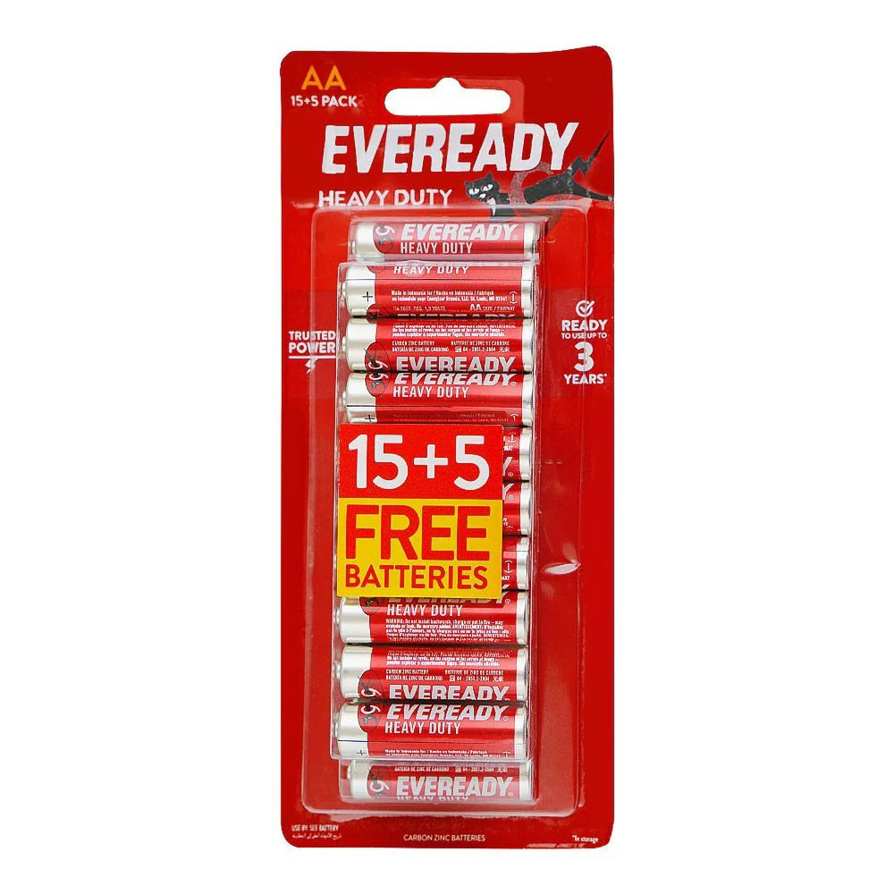 Picture of Eveready AA Heavy Duty Batteries 15+5 Pack