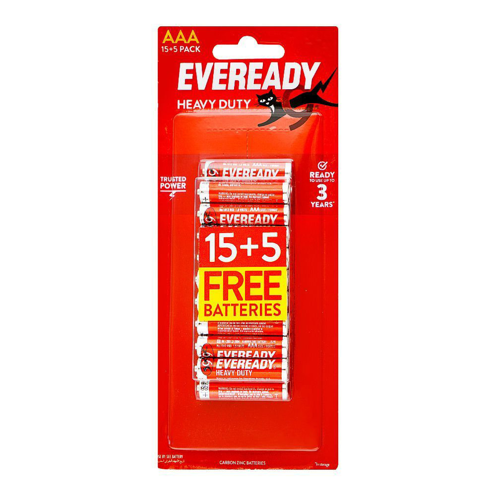 Picture of Eveready AAA Heavy Duty Batteries 15+5 Pack