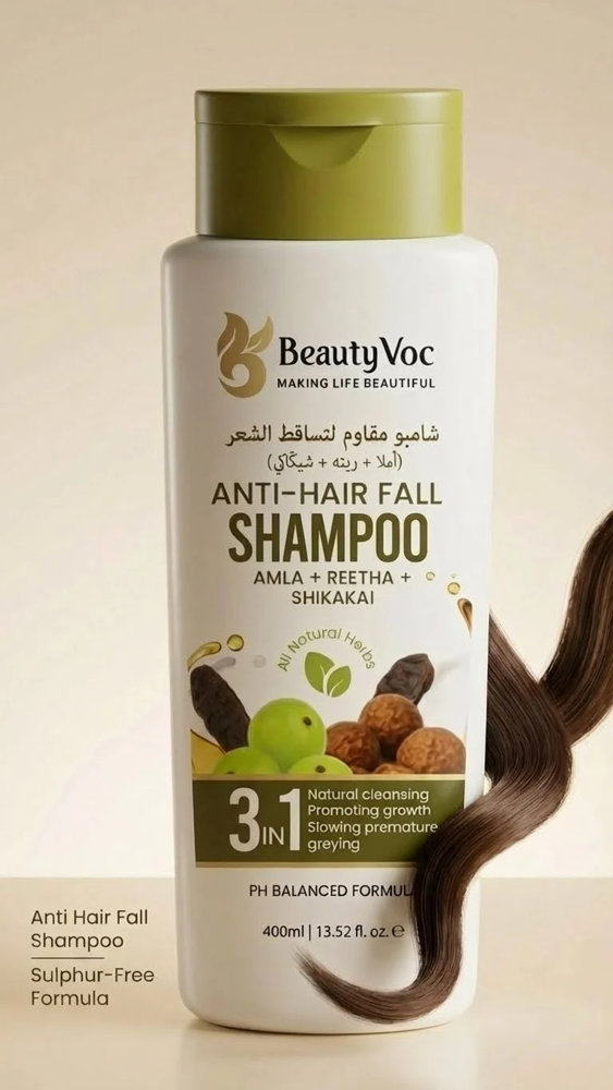Picture of Beauty Voc Benzoyl Peroxide Anti Hair Fall Shampoo 3 In 1 400ml
