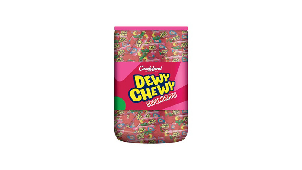 Picture of Candyland Dewy Chewy Strawberry Bigger & Juicier Candy Jar 50 Pcs 300gm