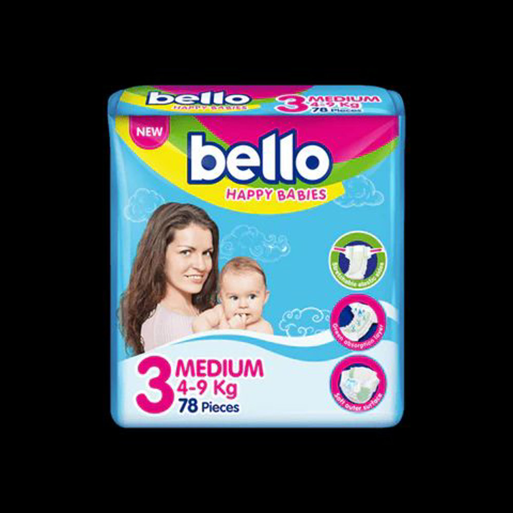 Picture of Bello Baby Diaper Medium 3 78pcs
