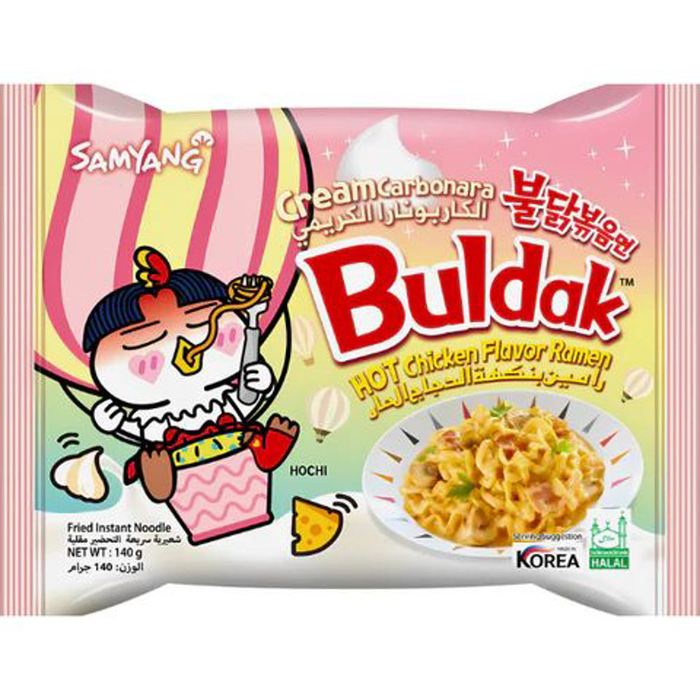 Picture of Buldak Cream Carbonara Chicken Flavor Ramen Noodle 140gm