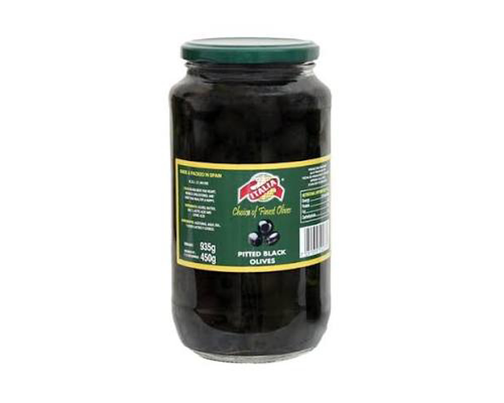 Picture of Italia Black Plain Olives 450gm