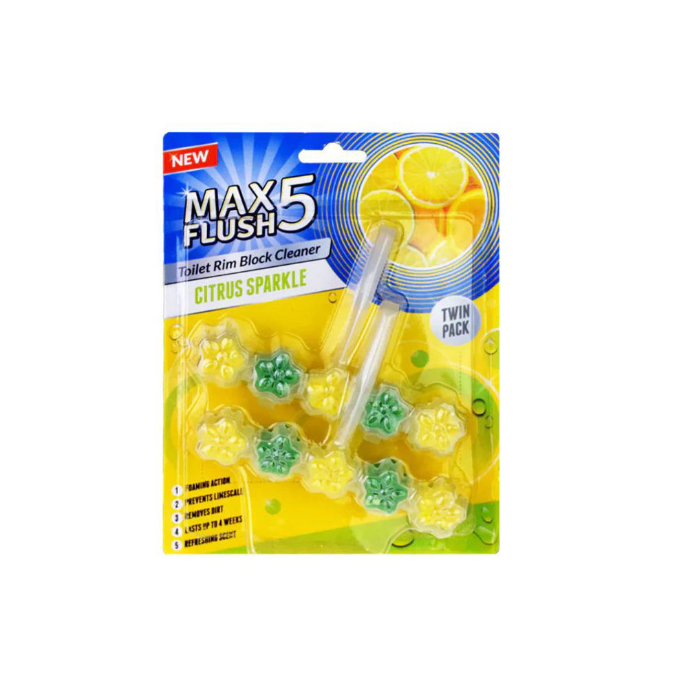 Picture of Max Flush 5 Toilet Rim Block Cleaner Citrus Sparkle 45gm