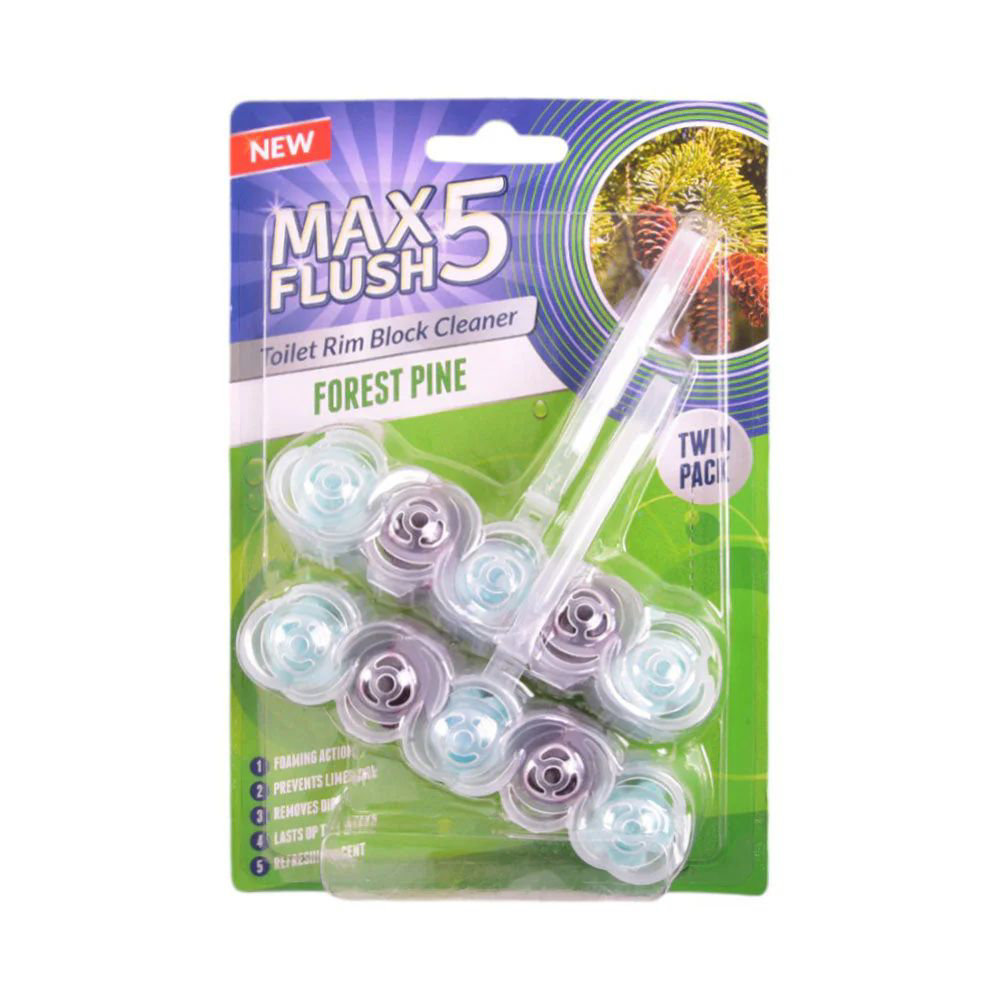 Picture of Max Flush 5 Toilet Rim Block Cleaner Forest Pine 45gm