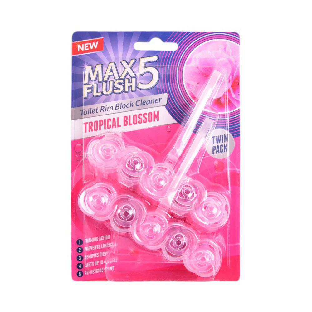 Picture of Max Flush 5 Toilet Rim Block Cleaner Tropical Blossom 45gm