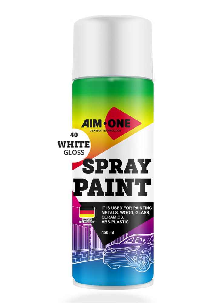 Picture of Aim 40 White Spray Paint 450ml