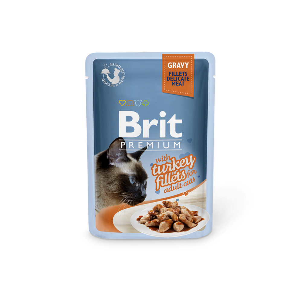 Picture of Brit Chicken Turkey Fillets For Adult Cats 85gm