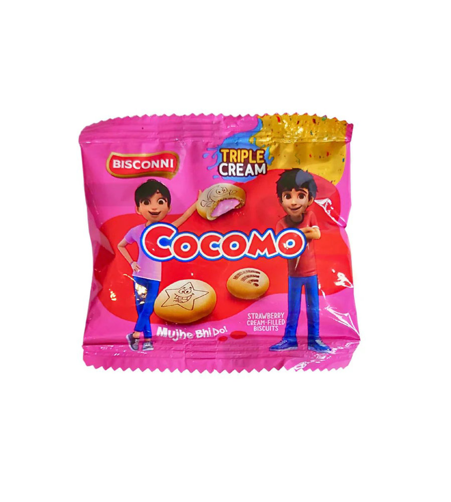 Picture of Bisconni Cocomo Strawberry Triple Cream Filled Biscuits 11gm