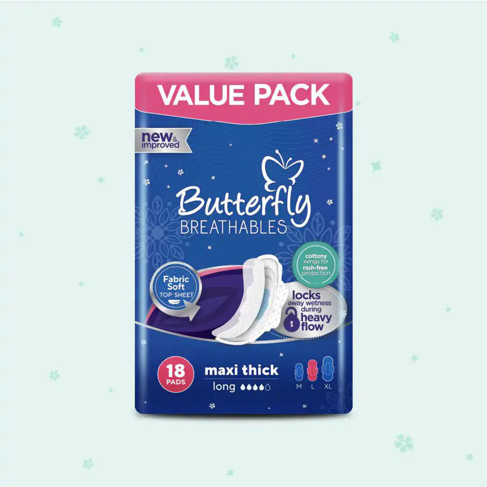 Picture of Butterfly Breathables Fabric Soft Maxi Thick 18 Pads