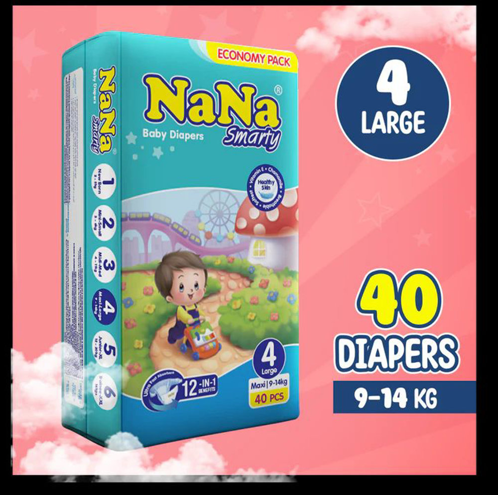 Picture of Nana Smarty Baby Diapers 4large 40pcs