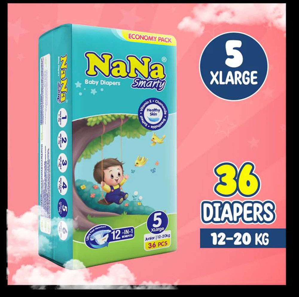 Picture of Nana Smarty Baby Diapers 5x Large 36pcs