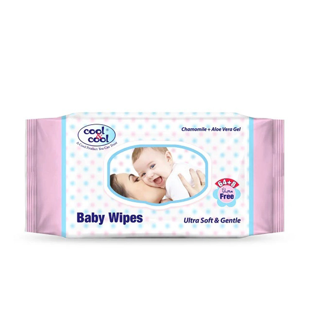 Picture of Cool & Cool Chamomile+aloe Vera Gel Baby Wipes 64+8pcs