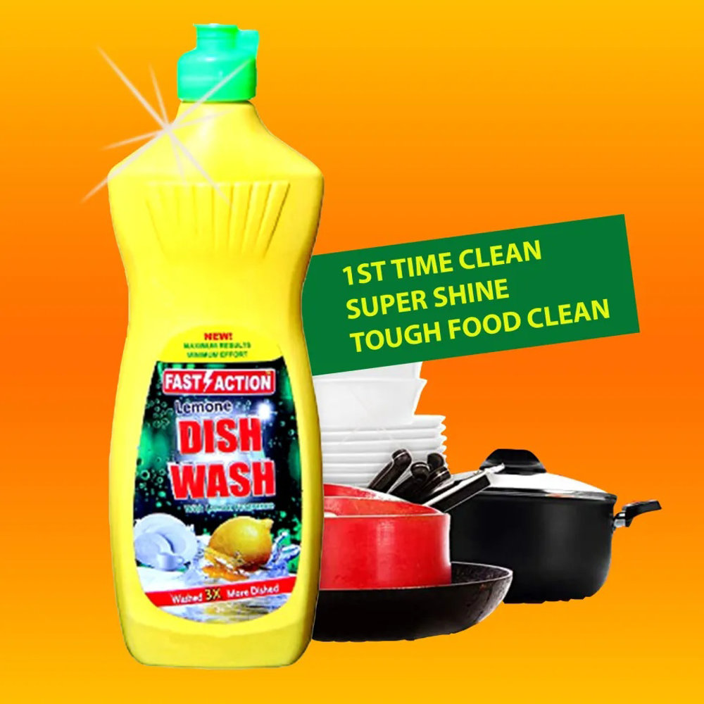 Picture of Fast Action Lemon Dishwash Liquid+sponge Combo Pack