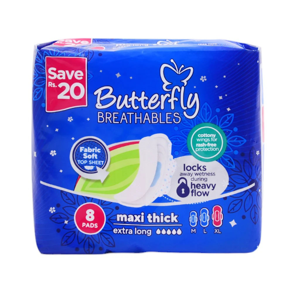 Picture of Butterfly Breathables Maxi Thick Long 8 Pads