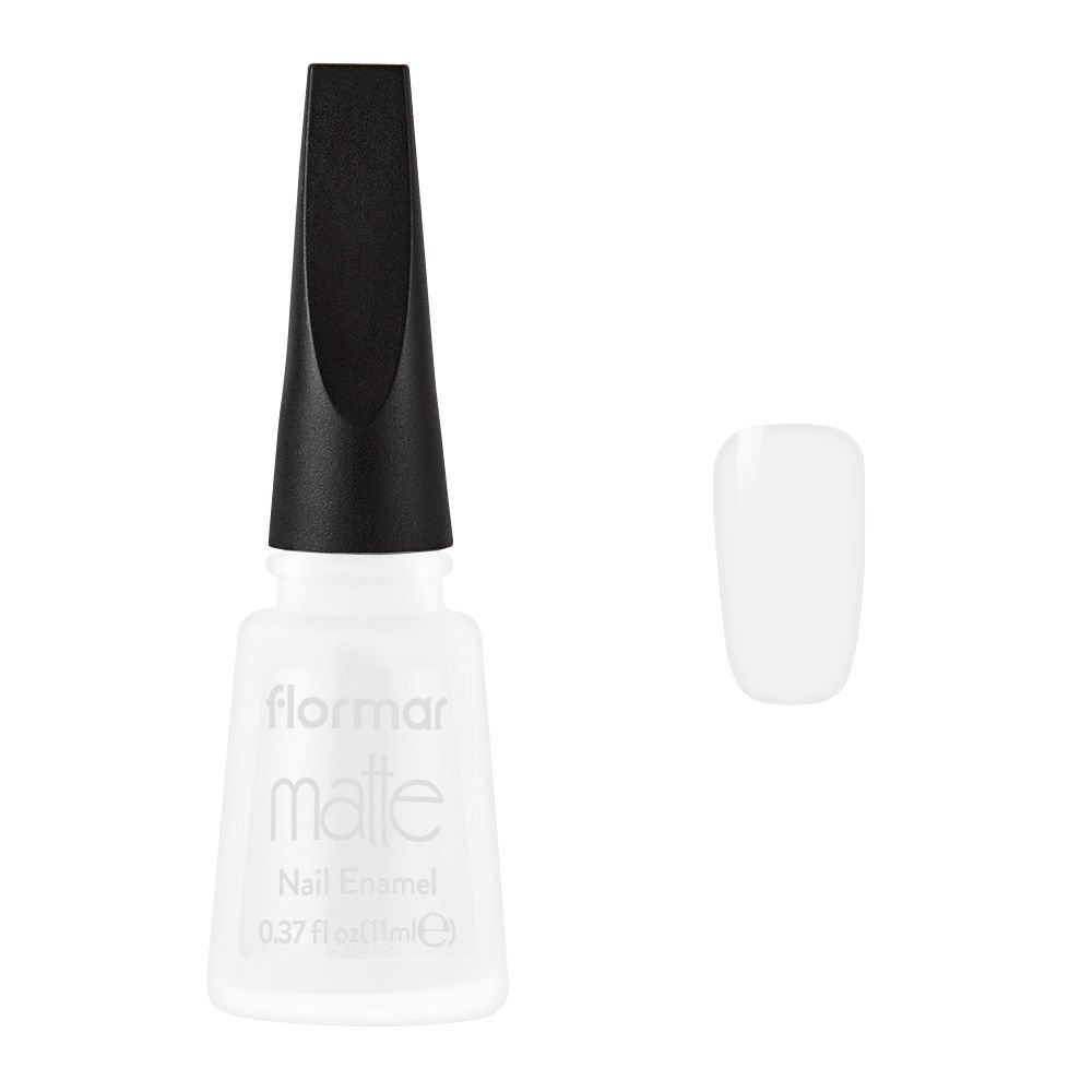 Picture of Flormar Nail Polish Matte M01 White Board 11ml