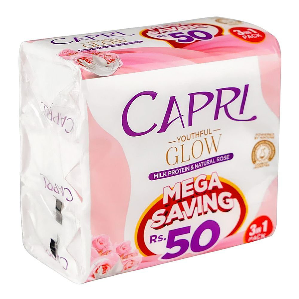 Picture of Capri Youthful Glow Natural Rose Soap 3pcs 150gm