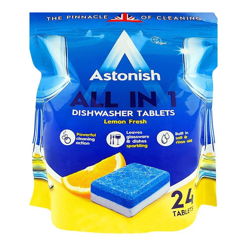 Picture of Astonish All in 1 Dishwasher Lemon Fresh 24 Tablets 432GM