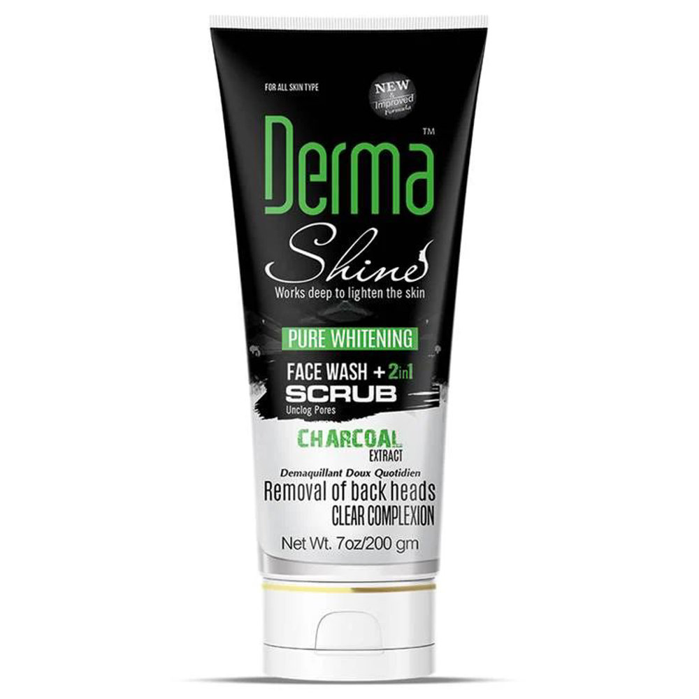 Picture of Derma Shine Charcoal Face Wash+Scrub 200GM