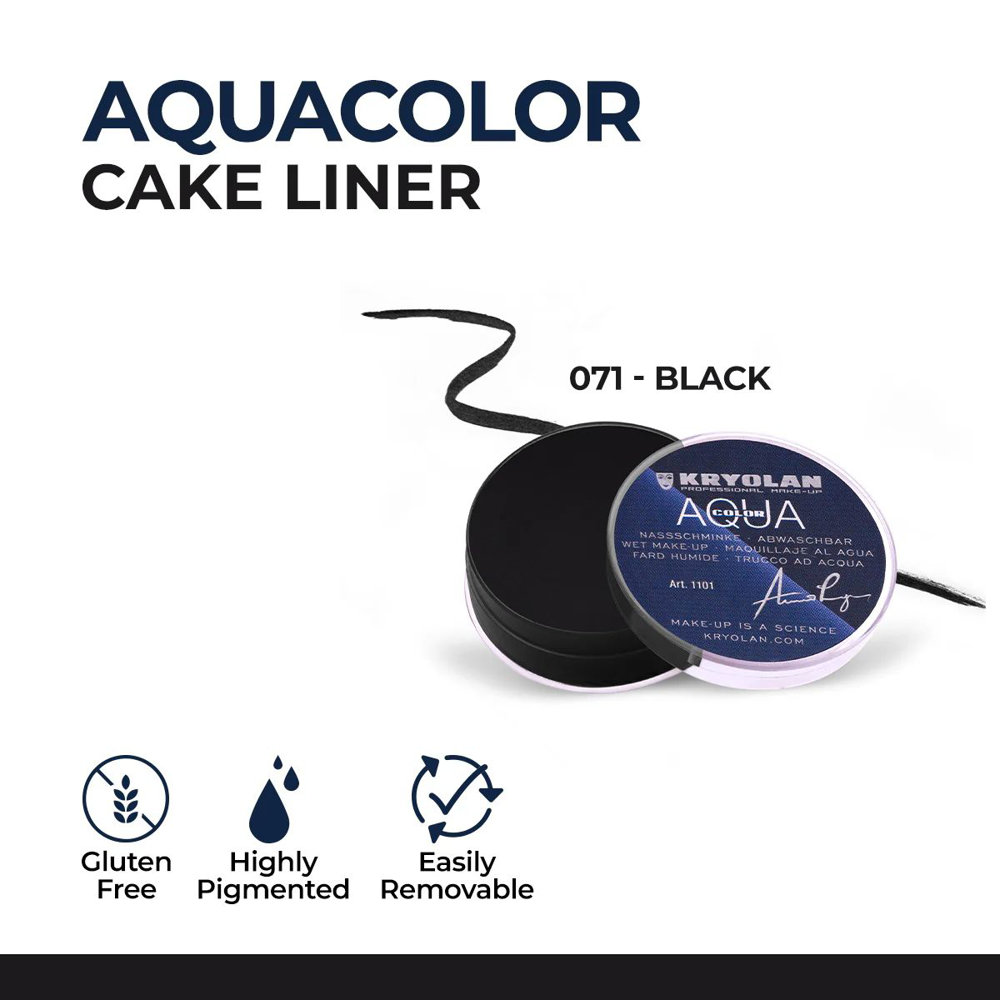 Picture of Kryolan Aqua Color Cake Liner Deep Black