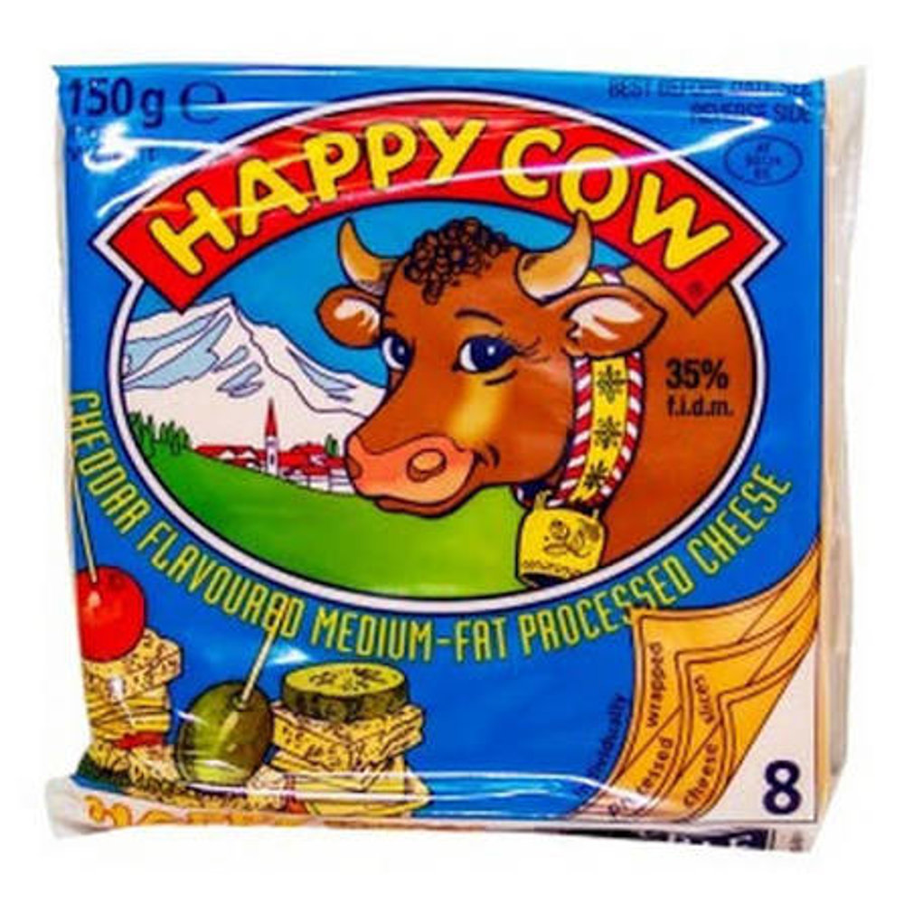 Picture of Happy Cow Slice Cheddar 8Pcs 150Gm