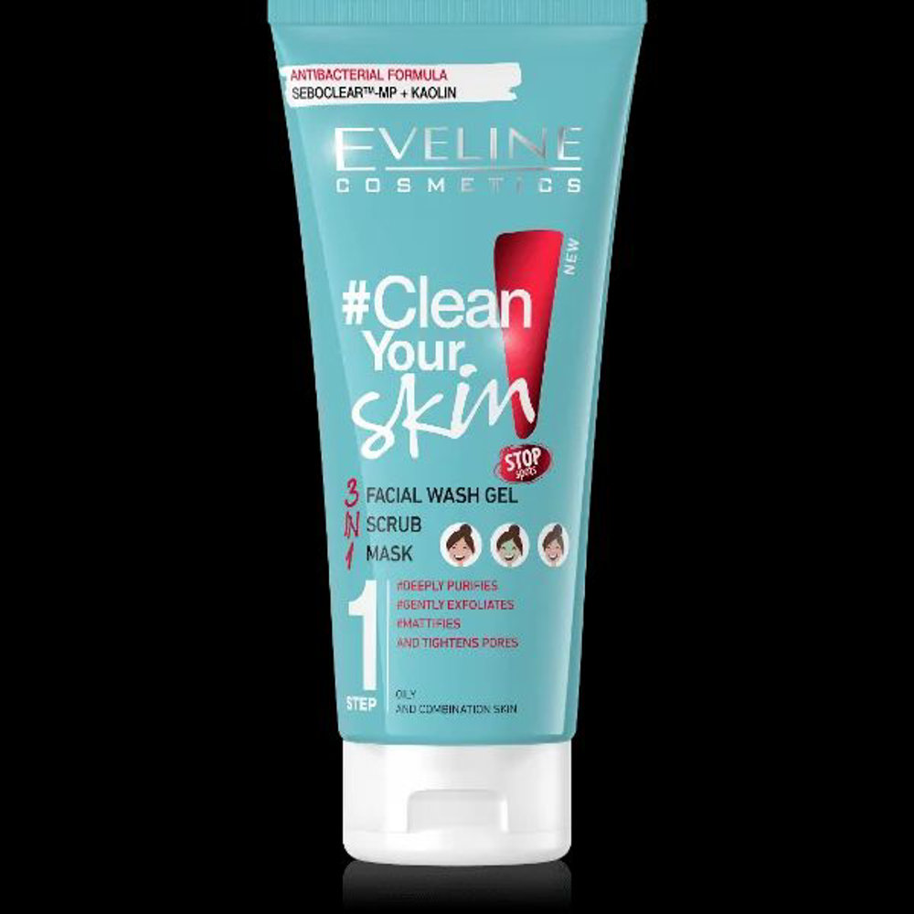 Picture of Eveline Clean Your Skin Facial Wash Gel Scrub+Mask 200ML
