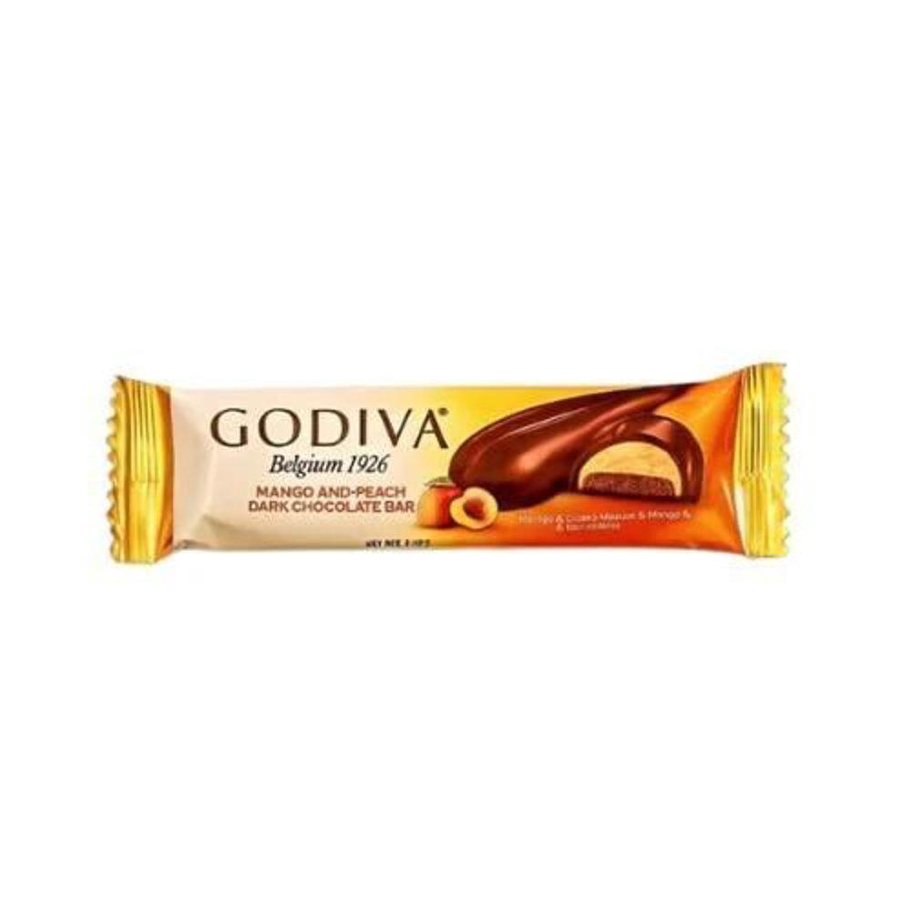Picture of Godiva Mango & Peach Dark Chocolate Bar 35GM