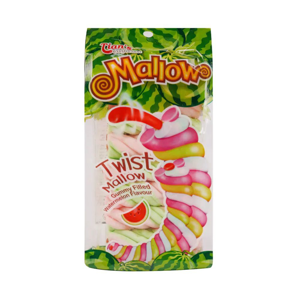 Picture of Tian's Gummy Filled Watermelon Twist Mallow 120GM