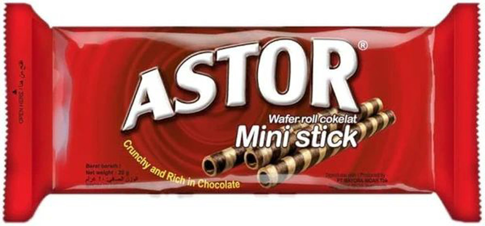 Picture of Astor Wafer Roll Cokelat Mini Stick 20GM