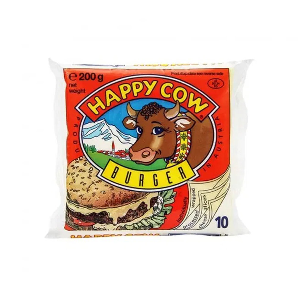 Picture of HAPPY FARMS BURGER CHEDDAR SLICE YELLOW 200GM