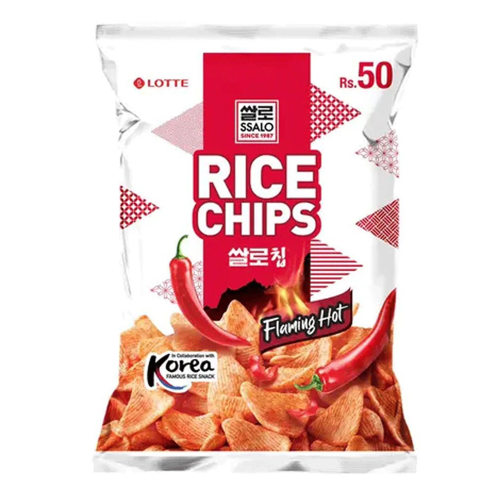 Picture of Lotte Rice Chips Flaming Hot 25GM
