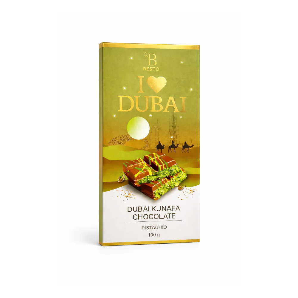 Picture of Dubai Kunafa Chocolate With Pistachio 100GM