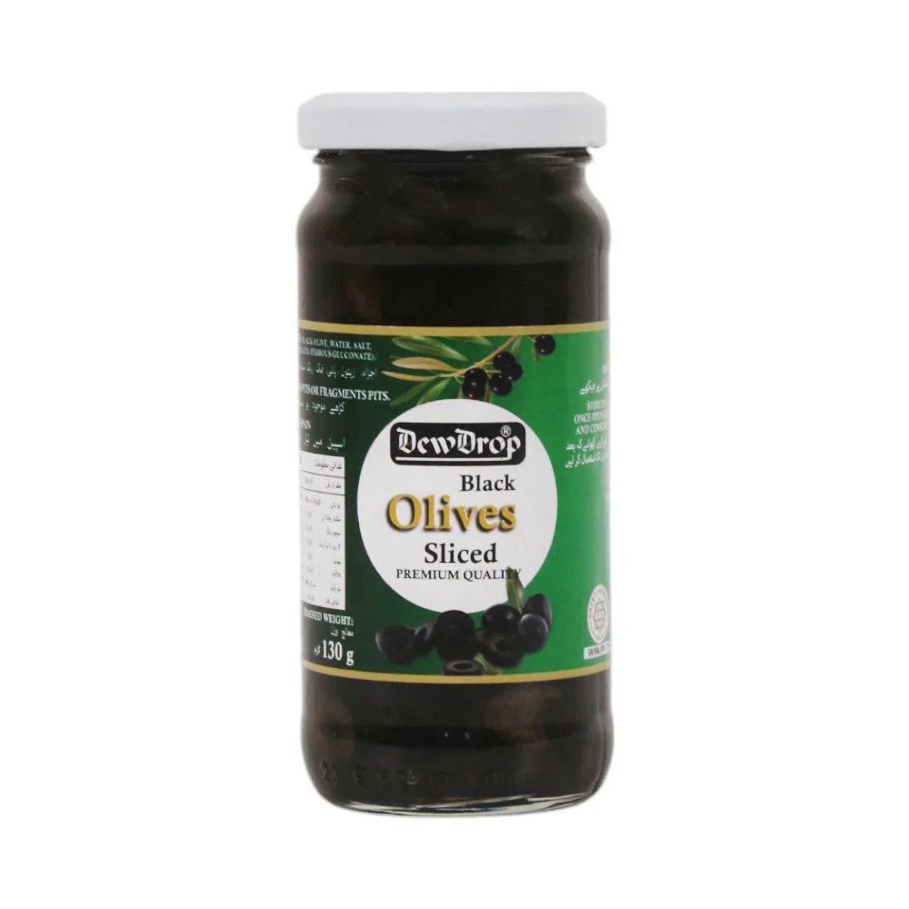 Picture of Dewdrop Black Olives Pitted 220GM